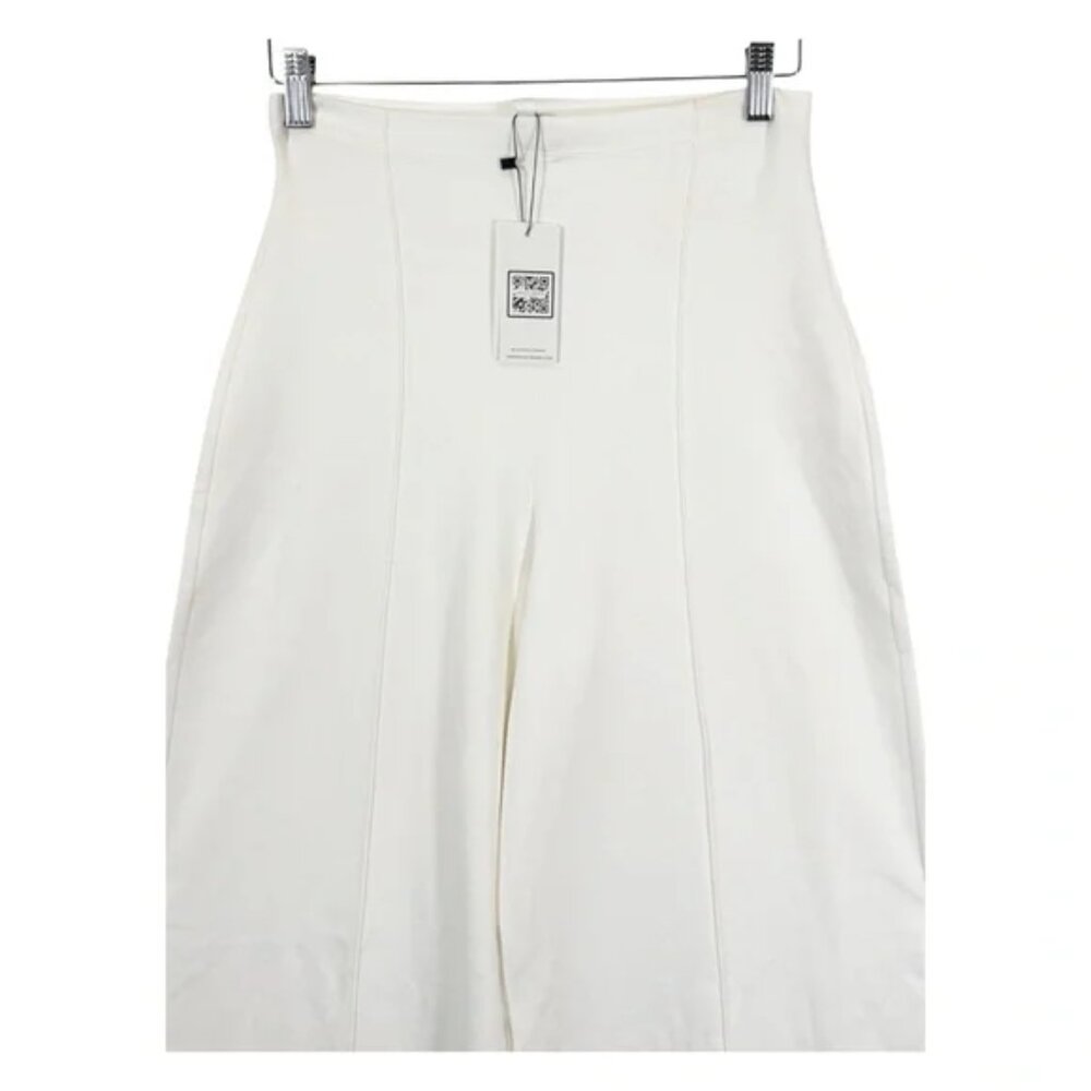 NEW RIPLEY RADER White Ponte Knit Wide Leg Pants Size 4 US Large - Picture 6 of 12
